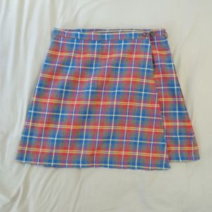 Plaid wrap skirt
